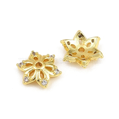 Brass Micro Pave Cubic Zirconia Bead Caps(CU-CBA6A75-35A-G)-2