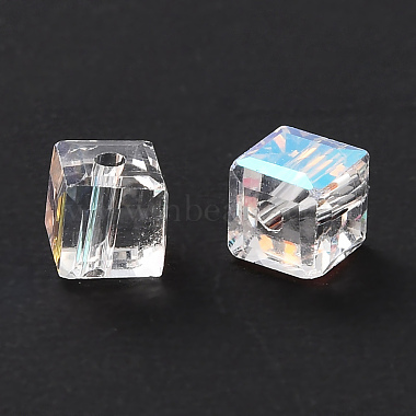 Transparent Square Faceted Glass Beads(GLAA-C013-02)-3