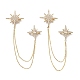 Star with Tassel Chain Brooch Pin(JEWB-K006-12G)-1