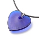 Collier pendentif coeur avec mauvais œil au chalumeau avec cordon en cuir pour femme(NJEW-JN03924-01)-6