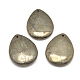 Teardrop Natural Pyrite Pendants(G-I125-35A)-1