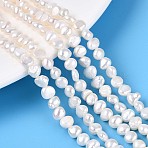 Natural Cultured Freshwater Pearl Beads Strands, Nuggets, Creamy White, 4~5x4~6x2.5~4.5mm, Hole: 0.4~0.5mm, about 75~78pcs/strand, 13.98~14.17''(35.5~36cm)(PEAR-T006-18B)