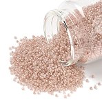 MIYUKI Round Rocailles Beads, Japanese Seed Beads, 11/0, (RRHB279) Light Blush Lined Crystal, 11/0, 2x1.3mm, Hole: 0.8mm, about 5500pcs/50g(SEED-X0054-RRHB279)