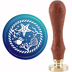 Brass Wax Seal Stamp with Handle, for DIY Scrapbooking, Shell Pattern, 89x30mm(AJEW-WH0184-0935)