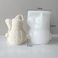 Candle DIY Food Grade Silicone Mold, for Candle Making, Snowman, 7.6x6.7x9.8cm(PW-WGC7F6B-05)