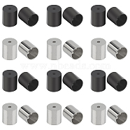 304 Stainless Steel Cord Ends, End Caps, Column, Gunmetal & Stainless Steel Color, 8x7mm, Hole: 1.5mm, Inner Diameter: 6mm, 20pcs/box(STAS-UN0005-28)