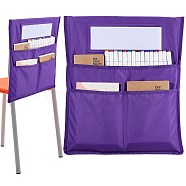 Oxford Cloth Chair Back Storage Buddy Pocket Chart, Seat Organizer Bag with Blank Name Tags for Classroom, Medium Purple, 49x42x0.2cm(AJEW-WH0314-191E)