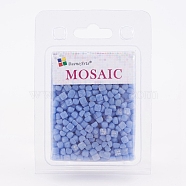 Glass Mosaic Tiles Cabochons, for Crafts Art, Imitation Jade, Square, Cornflower Blue, 4.8x4.8x3.5mm, about 200g/box(GLAA-G072-04H)