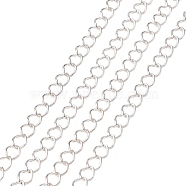 Iron Side Twisted Chains, Unwelded, with Spool, Diamond, Silver, 9x7x1.5mm(CH-S088-S-LF)