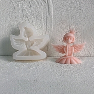 Angel & Fairy Candle Bust Portrait Silicone Molds, For Half-body Sculpture Scented Candle Making, Angel & Fairy, 8.5x8.5x2.5cm(DIY-L072-010B)