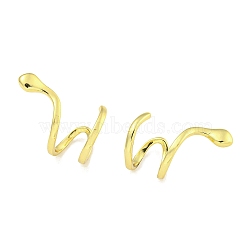 Brass Cuff Earrings, for Women, Snake, Real 18K Gold Plated, 13.5x21mm(EJEW-C104-004G)