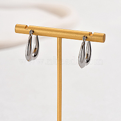 Stainless Steel Thick Hoop Earrings, for Women, Stainless Steel Color, 20x20mm(CU4807-2)