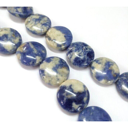 Natural Flat Round Sodalite Beads Strands, 20x7~9mm, Hole: 1mm, about 20pcs/strand, 15.74 inch(G-L246-12)
