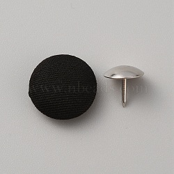 Cloth Cap Nail Button, with Iron Rivet, Hat Accessories, Black, Button: 17x7mm, Hole: 1mm, Rivet: 11x3mm, Pin: 1mm(DIY-WH0308-398H)