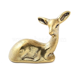 Brass Deer Figurines, for Home Office Desktop Decoration, Antique Bronze, 54x16x35mm(DJEW-C017-03AB)