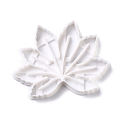 Plastic Mold, Cookie Cutters, Cookies Moulds, DIY Biscuit Baking Tool, Leaf, White, 94x73x10mm(DIY-O020-05)