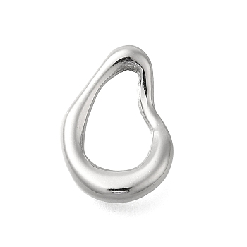 304 Stainless Steel Linking Rings, Teardrop Link, Stainless Steel Color, 15x11x3mm