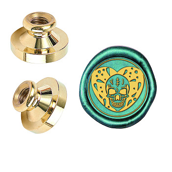 Wax Seal Brass Stamp Head, for Wax Seal Stamp, Skull Pattern, 25x14.5mm