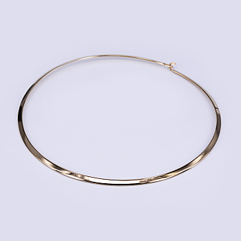 304 Stainless Steel Choker Necklaces, Rigid Necklaces, Real 18K Gold Plated, 5.31 inch(13.5cm)