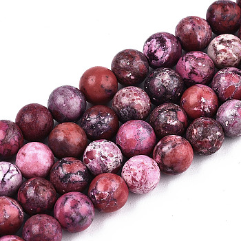 Natural American Turquoise Beads Strands, Round, Camellia, 6mm, Hole: 1mm, about 59~60pcs/strand, 15-1/8 inch(38.5cm)