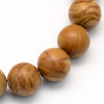 Natural Tigerskin Jasper Round Beads Strands, 6~6.5mm, Hole: 1mm, about 63pcs/strand, 15.5 inch