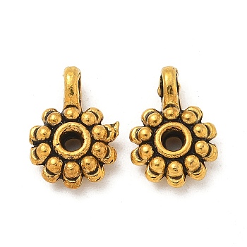 Tibetan Style Alloy Beads, Cadmium Free & Lead Free, Flower, Antique Golden, 12.5x8.5x3mm, Hole: 1.5mm, 1250pcs/1000g