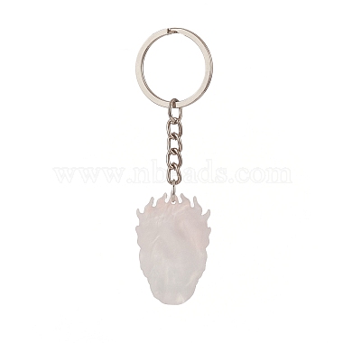 Porte-clés pendentif en acrylique tête de mort imprimée(KEYC-JKC00447)-2