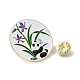 Panda with Orchid Enamel Pins(JEWB-A016-02A-01)-3