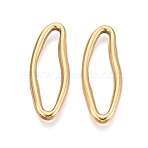304 Stainless Steel Linking Rings, Irregular Horse Eye, Ion Plating(IP), Long-Lasting Plated, Real 18K Gold Plated, 30.5x11x2.5mm, Inner Diameter: 6.5x25.5mm(STAS-Q113-12G)
