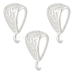 3Pcs 925 Sterling Silver Tube Bails, 925 Sterling Silver Plated, 14.5x9mm(STER-PH0002-68)