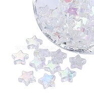Eco-Friendly Transparent Acrylic Beads, Star, AB Color, Clear AB, 10x4mm, Hole: 1.5mm, about 100pcs/bag(TACR-YW0001-01A)