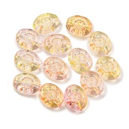 926Pcs Transparent Acrylic Beads, Flat Round, Pink, 13.5x11x5mm, Hole: 1.6mm, about 926pcs/500g(MACR-K359-23B)