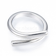 Brass Wire Wrap Open Cuff Ring for Women, Nickel Free, Real Platinum Plated, US Size 5 3/4(16.3mm)(RJEW-T001-95P)