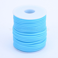 Hollow Pipe PVC Tubular Synthetic Rubber Cord, Wrapped Around White Plastic Spool, Deep Sky Blue, 3mm, Hole: 1.5mm, about 27.34 yards(25m)/roll(RCOR-R007-3mm-05)