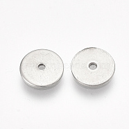 304 Stainless Steel Spacer Beads, Flat Round/Disc, Stainless Steel Color, 8x0.7mm, Hole: 1mm(STAS-S079-84B)