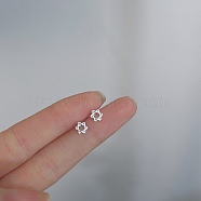 Alloy Earrings for Women, with 925 Sterling Silver Pin, Star, 10mm(FS-WG98937-116)