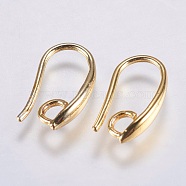 Brass Earring Hooks, with Horizontal Loop, Long-Lasting Plated, Lead Free & Cadmium Free, Golden, 15x8x2.5mm, Hole: 2.5mm, 18 Gauge, Pin: 1mm(KK-F737-49G-RS)