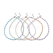 Glass Mushroom & Mixed Natural Gemstone Beads Necklaces, 304 Stainless Steel Jewelry for Women , Mixed Color, 15-3/4 inch(40cm)(NJEW-JN04286)