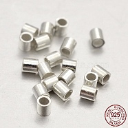 925 Sterling Silver Column Bead Spacers, Silver, 1.5x1.5mm, Hole: 1mm, about 730~750pcs/10g(STER-E041-04S)