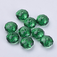 Transparent Acrylic Beads, Faceted, Rondelle, Dark Green, 22x15mm, Hole: 3mm, about 135pcs/500g(TACR-Q258-22mm-V17)