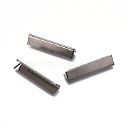 Iron Ribbon Crimp Ends, Crimp End Findings, Gunmetal, 7x40mm(IFIN-WH0051-81-B)