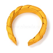 Plastic Hair Bands, with Cloth Covered, Gold, 21~30mm, Inner Diameter: 132mm(MRMJ-P010-A03)