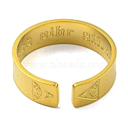 304 Stainless Steel Open Eye  Cuff Rings, Eye of Providence Pattern, Golden, 6mm, Inner Diameter: 18mm(RJEW-G306-02G)