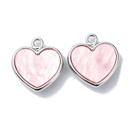 Acrylic Charms, with Alloy Finding, Heart Charms, Lavender, 19x18x5mm, Hole: 2mm(MACR-U007-02A-P)