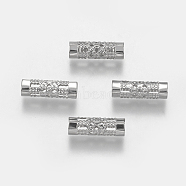 304 Stainless Steel Tube Beads, Stainless Steel Color, 12x4mm, Hole: 3mm(STAS-F195-030P)