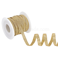 20M Sparkle Polypropylene with Latex Elastic Cords, for DIY Accessories, Flat, Goldenrod, 8mm, about 21.87 Yards(20m)/Set(EC-AR0001-09A)