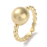 Rack Plating Brass Finger Ring for Women, Long-Lasting Plated, Lead Free & Cadmium Free, Round, Real 18K Gold Plated, Inner Diameter: 16mm(RJEW-K247-07G)