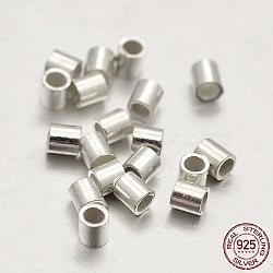 925 Sterling Silver Column Bead Spacers, Silver, 1.5x1.5mm, Hole: 0.5mm, about 770pcs/10g(STER-E041-04S)