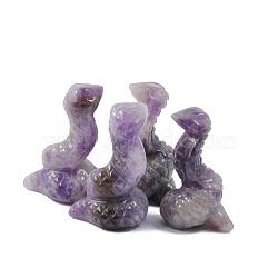 Natural Amethyst Sculpture Display Decorations, for Home Office Desk, Snake, 31.3x40.7mm(G-PW0004-37I)