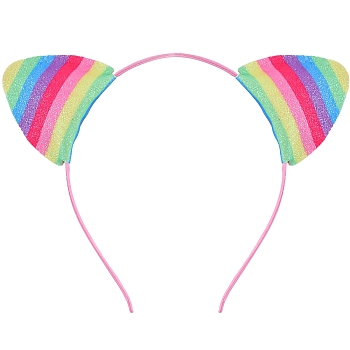 Cat Ear Cloth Hair Bands for Women, Colorful, 140x120mm